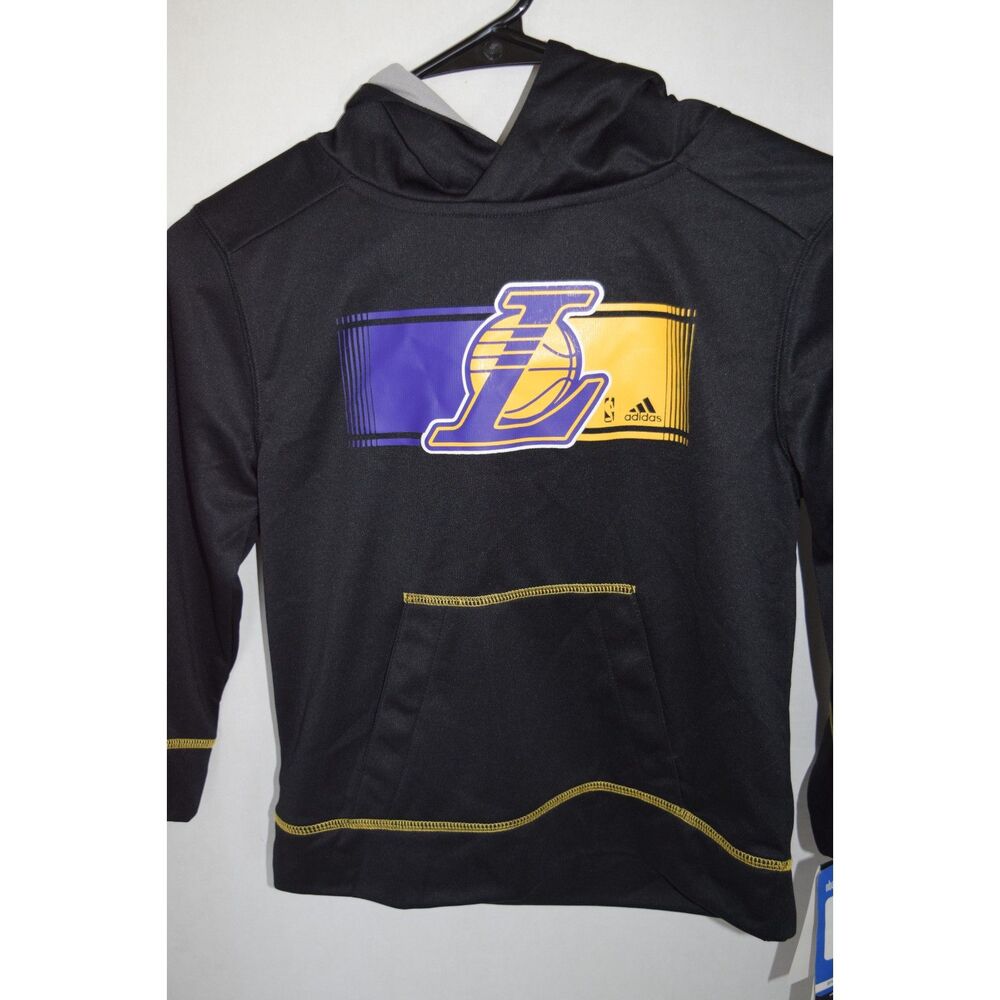 Adidas NBA Los Angeles Lakers Black Pullover Hoodie Youth Size L 7